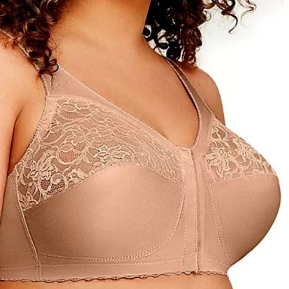 Glamorise MagicLift Front-Closure Support Wirefree Bra-1200 38G Color - Blush
